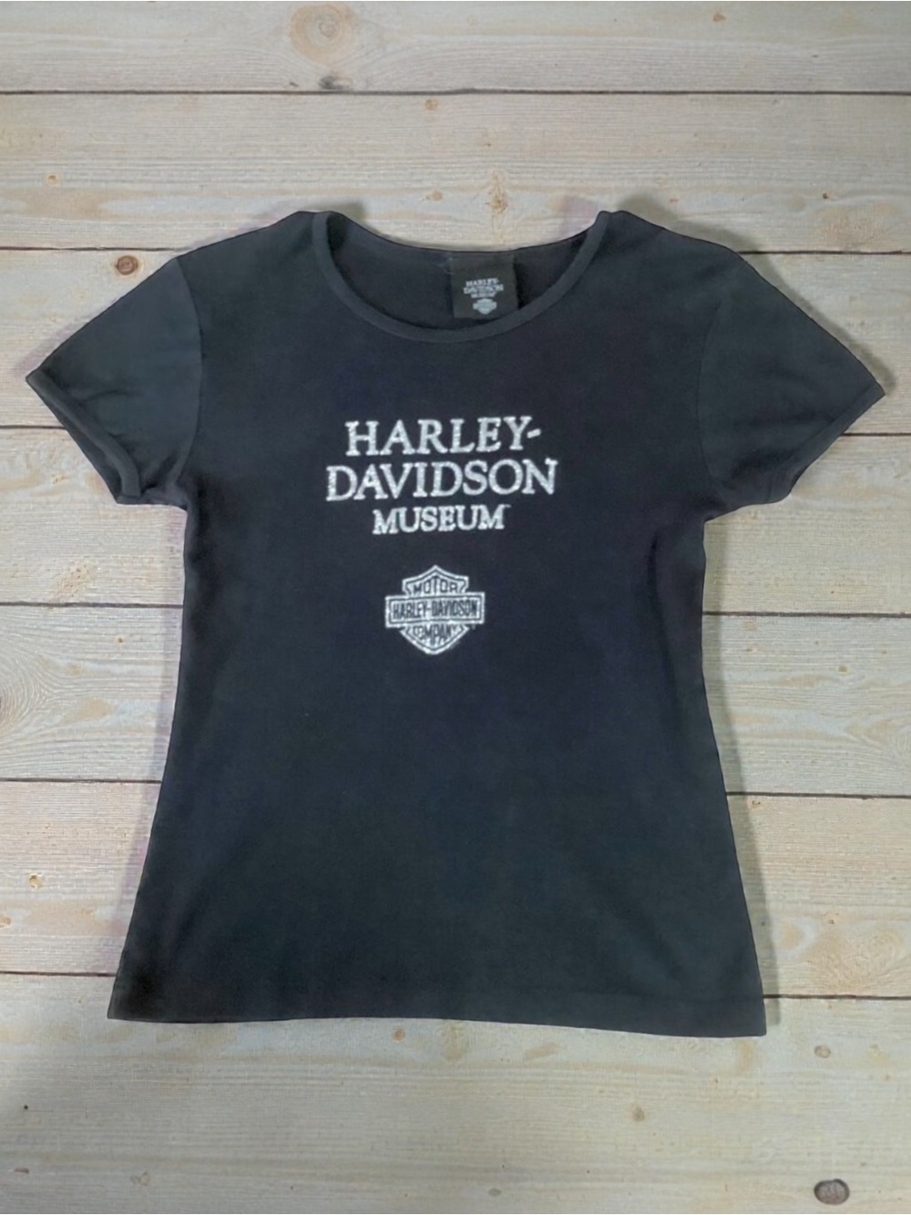Harley-Davidson Museum Black & Silver Short Sleeve T-Shirt Size Large